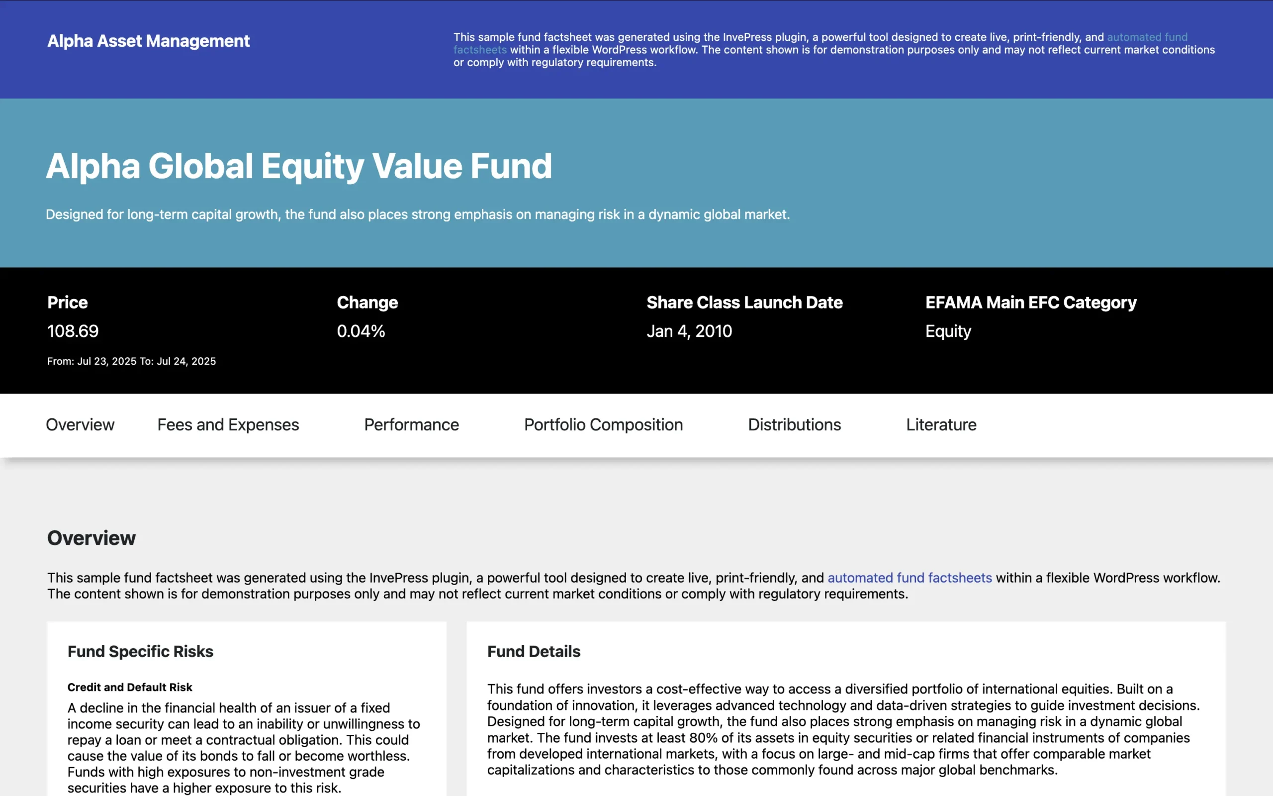 Fund Website #1